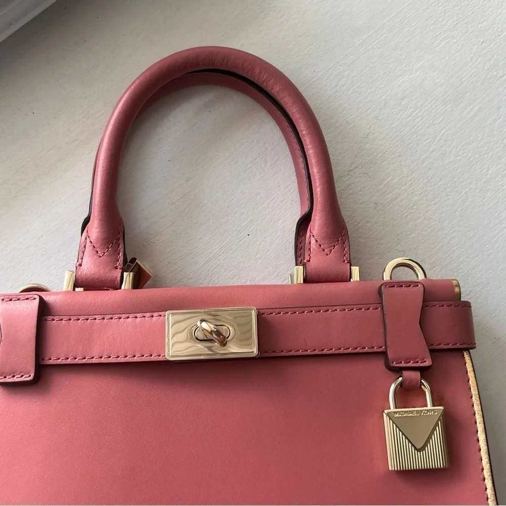 Michael Kors Tatiana Mini Leather Bag with lock charm